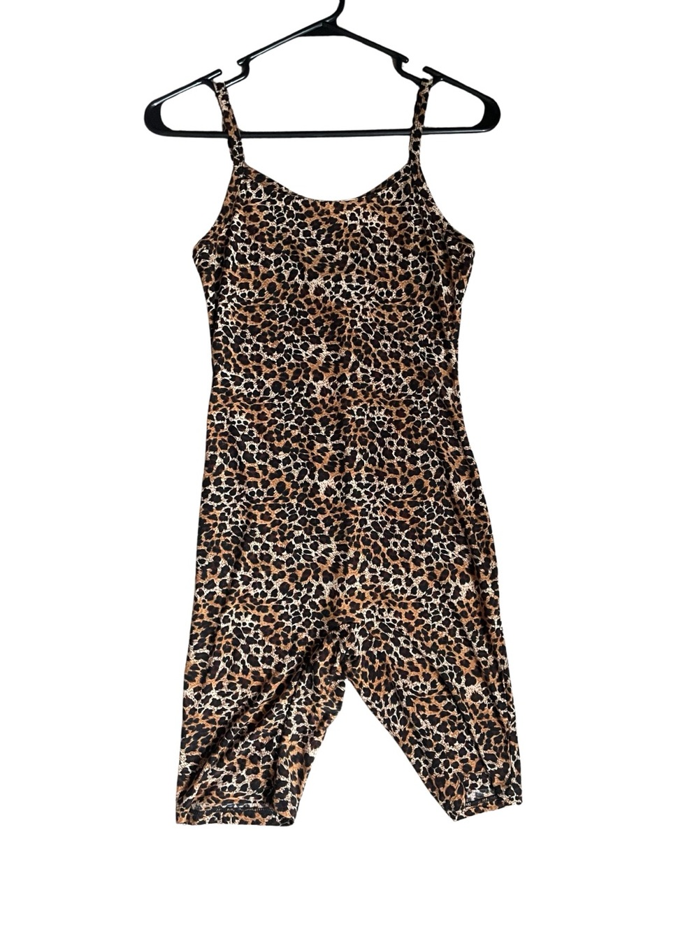 SHEIN Leopard Print Spaghetti Strap Jumpsuit - Brown, Black